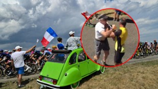 Fans prügelten sich bei der Tour de France auf der Strecke.