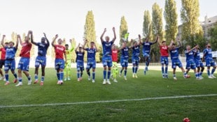 Der GAK feierte den Aufstieg in die zweite Cup-Runde.