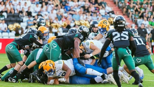 Im Finale zwischen den Grazer Giants und den Dragons ging es ordentlich zur Sache.