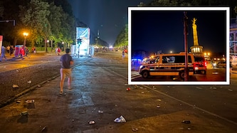 Der geräumte Platz vor der Siegessäule in Berlin, nachdem ein Transporter in die Menschenmenge ...