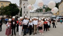 Die Demonstranten der Gewerkschaft Vida