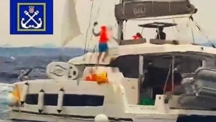 Die kroatischen Einsatzkräfte dokumentierten die Rettungsaktion unter schwierigen ...