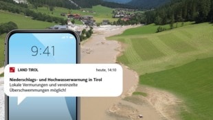 Bei einem extremen Wetterereignis wird über die Land Tirol App eine Warnung verschickt.
