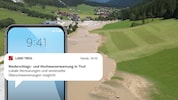 Bei einem extremen Wetterereignis wird über die Land Tirol App eine Warnung verschickt.