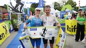 Leon Pauger und Caroline Pohle siegten Beim Trum-Triathlon.