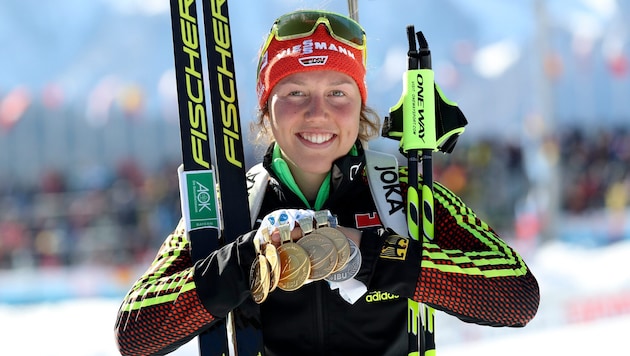 Die vor einem Jahr tödlich verunglückte Laura Dahlmeier während ihrer Zeit als ...