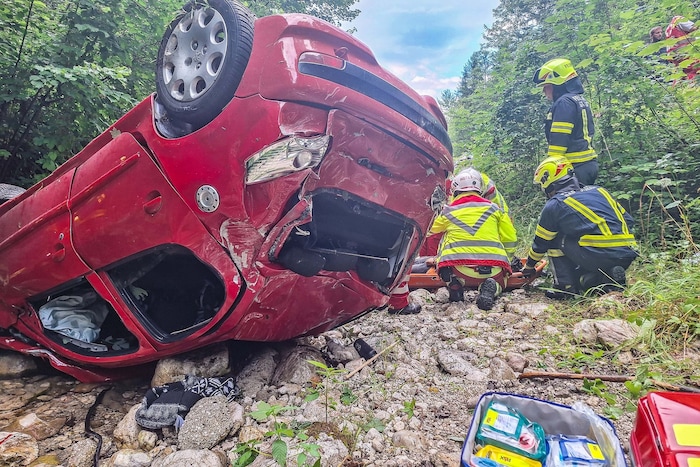 Die verletzten Insassen wurden von Feuerwehr und Rettung versorgt,