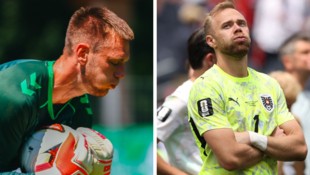 Karl Hein (links) ist bereit, sich dem Duell mit ÖFB-Goalie Alexander Schlager zu stellen. 