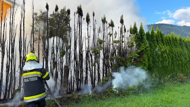 Die Feuerwehr Trieben löschte den Brand.