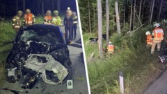 Das massiv beschädigte Auto.