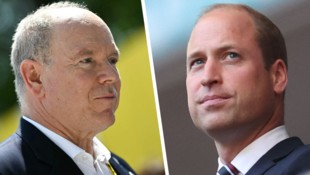 Gemeinsames Zeichen der Anteilnahme: Prinz William und Fürst Albert II. von Monaco haben sich ...