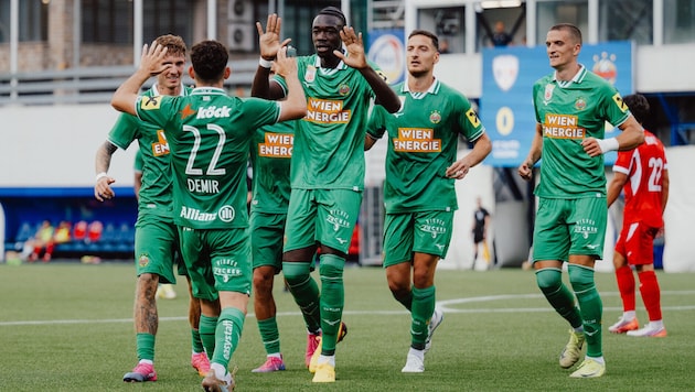 Rapid bejubelte bereits in Andorra einen sicheren 3:1-Sieg.