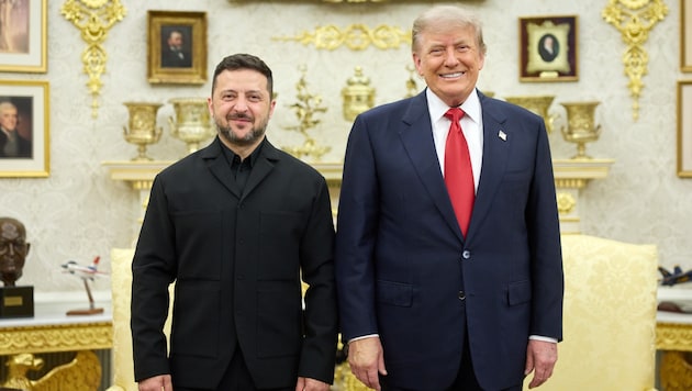 Trump und Selenskyj strahlen bei ihrem Treffen um die Wette.