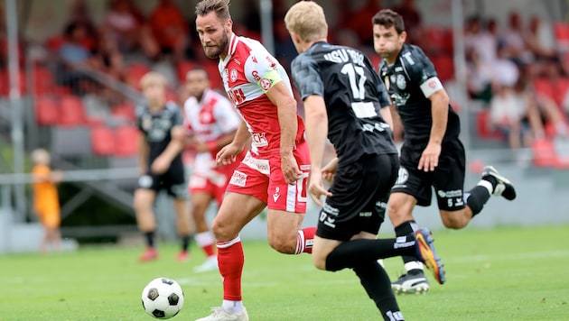 Der GAK (Daniel Maderner) muss zum Liga-Auftakt am Freitag zum LASK.