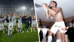 Sturm Graz feierte nach der Partie mit den Fans und in der Kabine. 