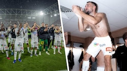 Sturm Graz feierte nach der Partie mit den Fans und in der Kabine. 
