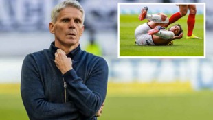 LASK-Trainer Dietmar Kühbauer und sein verletzter Schützling Ramiz Harakate