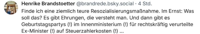 Das Posting von Henrike Brandstötter