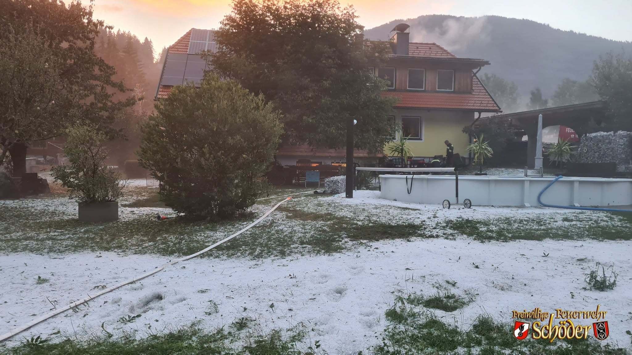 Hagel und Überflutung - Obersteiermark: Gewitter forderte Feuerwehren