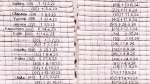 71 Geschirrtücher stehen für 71 Frauenmorde in Österreich.