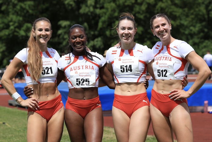 Österreichs Sprintstaffel der Frauen (Lindner, Williams, Posch, Strametz)