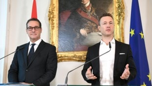 Einst Seite an Seite: HC-Strache und Gernot Blümel in Zeiten der Türkis-blauen Regierung. Kurz ...