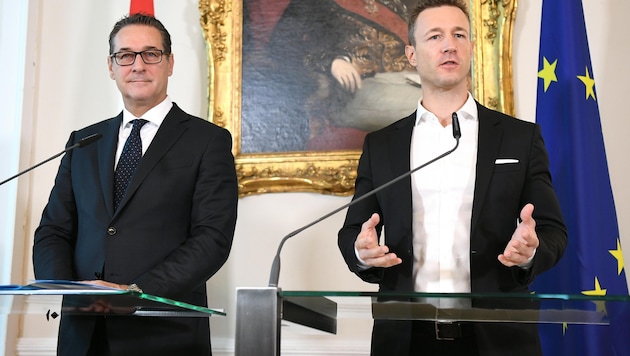 Einst Seite an Seite: HC-Strache und Gernot Blümel in Zeiten der Türkis-blauen Regierung. Kurz ...