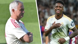Jose Mourinho (links) hat bezüglich Vinincius Junior eine Entscheidung getroffen. 