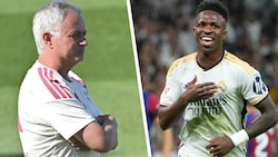 Jose Mourinho (links) hat bezüglich Vinincius Junior eine Entscheidung getroffen. 