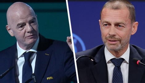 FIFA-Boss Gianni Infantino (l.) und UEFA-Boss Ceferin