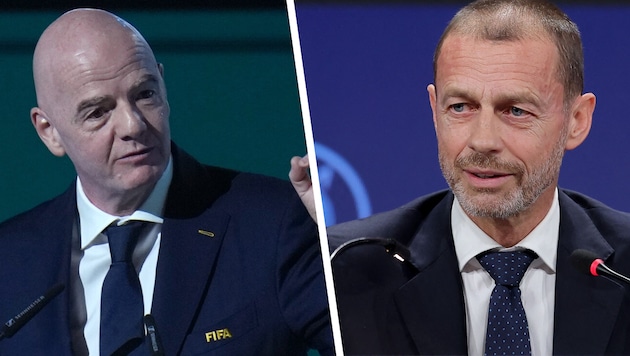 FIFA-Boss Gianni Infantino und UEFA-Boss Aleksander Ceferin