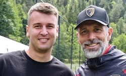 Valentino Jovic (li.) mit Marco Rose. 
