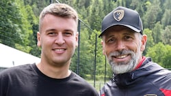 Valentino Jovic (li.) mit Marco Rose. 