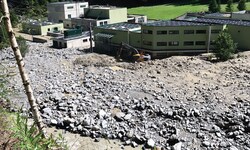 Das Gelände der Kläranlage wurde verschüttet, wahrscheinlich ist auch die Kanalzuleitung ...
