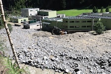 Das Gelände der Kläranlage wurde verschüttet, wahrscheinlich ist auch die Kanalzuleitung ...