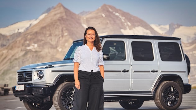 Agnieszka Kühn ist die Chefin von Mercedes-Benz Österreich. Hier am Bild mit einem elektrischen ...