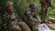 Ukrainische Soldaten in einem Training, das sie auf den Kriegseinsatz vorbereiten soll