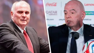 Uli Hoeneß (links) hat eine klare Meinung zu den WM-Ausverkaufsplänen von Gianni Infantino! 