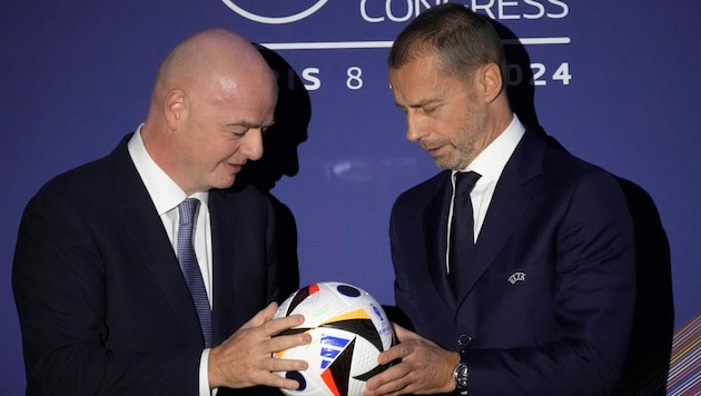 FIFA-Boss Gianni Infantino (links) und UEFA-Präsident Aleksander Ceferin!