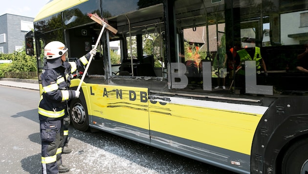 Zwei Fensterscheiben gingen komplett zu Bruch.