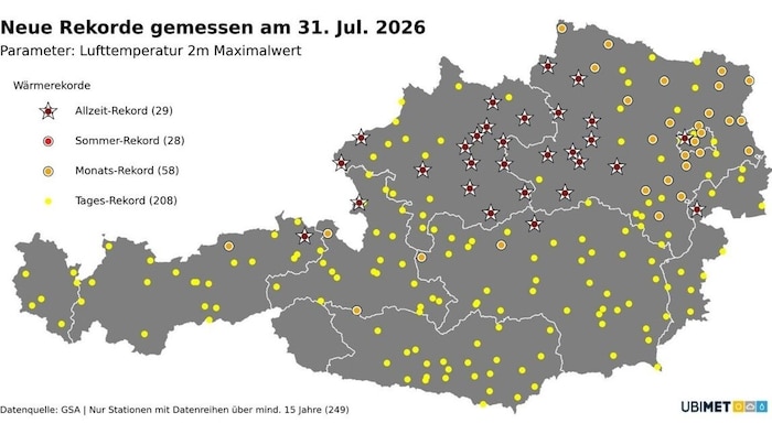 Am Freitag purzelten viele Hitzerekorde.