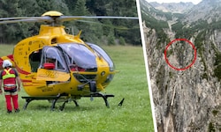 Mit dem Notarzthubschrauber Heli 4 wurden die Urlauber aus dem gefährlichen Gelände geborgen.