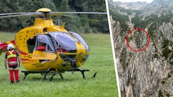Mit dem Notarzthubschrauber Heli 4 wurden die Urlauber aus dem gefährlichen Gelände geborgen.