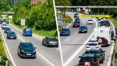 Klassischer Hotspot: die B179 Fernpassstraße. Blockabfertigung gab es vor dem Lermooser Tunnel.