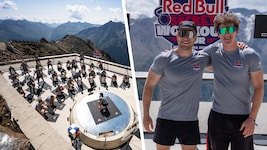 Das Training fand vor einer atemberaubenden Kulisse statt (links). Sascha Huber durfte auch ...