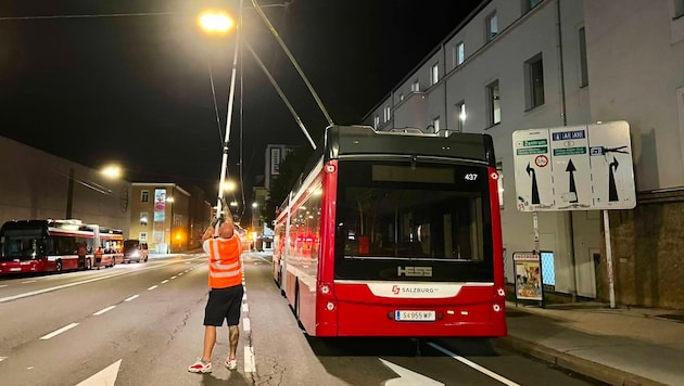 Rund 20 Obusse mussten in der Nacht noch abgeschleppt werden.