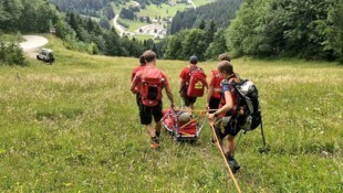 Die freiwilligen Helfer bei einem Einsatz in Lackenhof am Ötscher. 