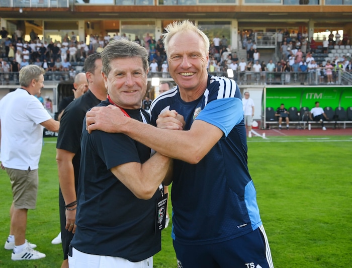WAC-Trainer Thomas Silberberger und Präsident Dietmar Riegler.