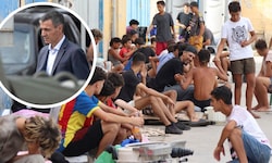 Von Alltag keine Spur: Migranten haben sich bei einer Lagerhalle in Ceuta niedergelassen.