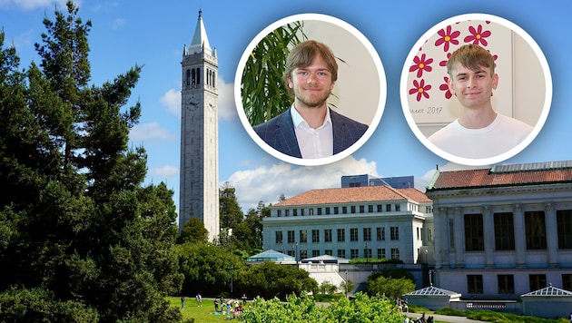 Adam Brestovanský (li.) und Julian Pecho schnuppern an der University of Califonria jetzt ...